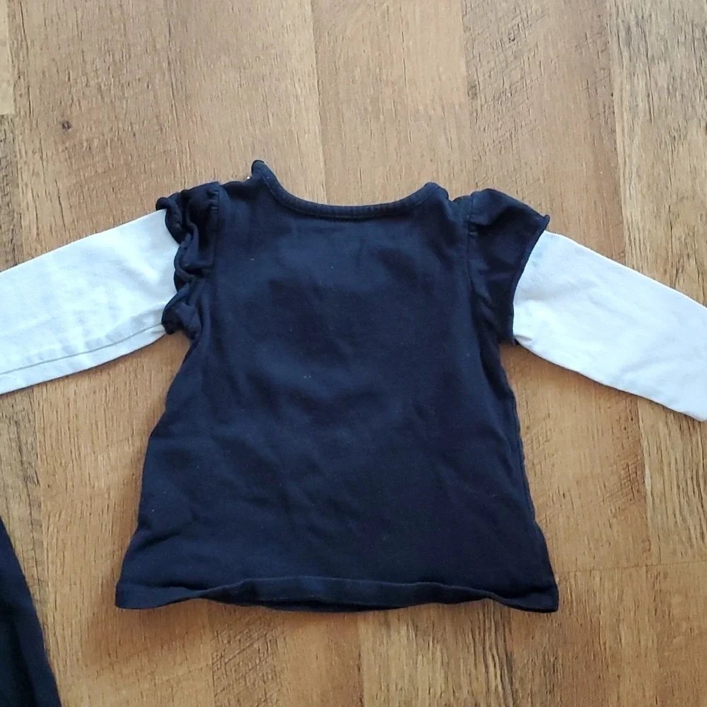 Jumping Beans Black Long Sleeve LOVE Shirt with Carters Black Pants outfit 3M‎